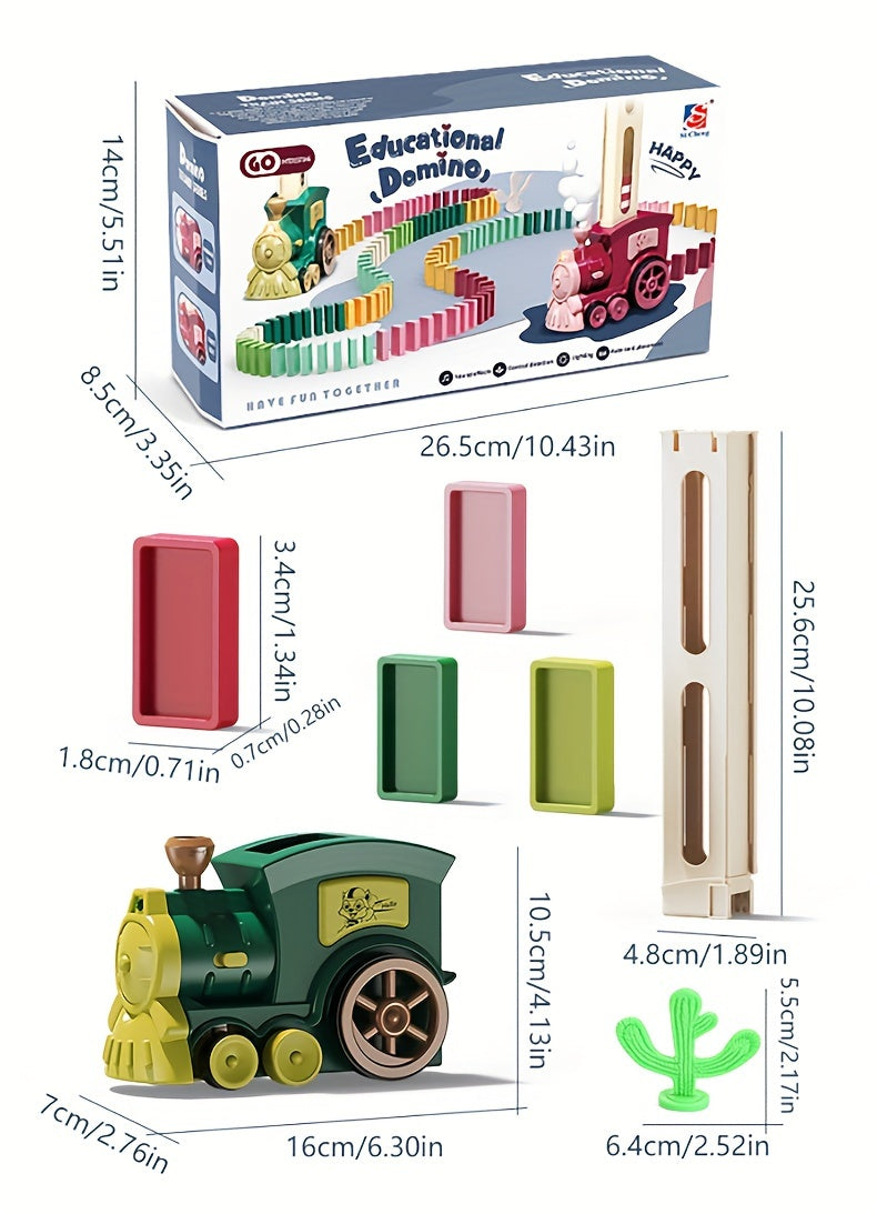 🚂 Interactive Domino Train Track layer Toy Set for Youngsters - Automatic Play, Sound & Light Effects,