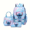 Disney 3pcs Stitch Series Women'S Bag Set, Schoolbag plus lunch bag and pen case