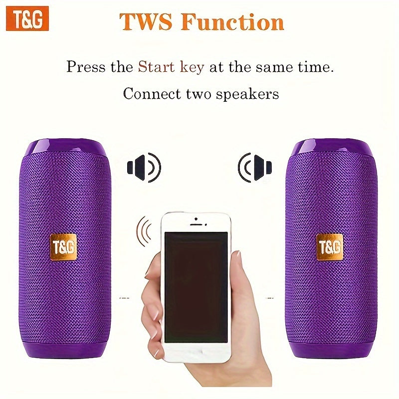 TG117 Portable Wireless Speaker, TWS Stereo, Built - In Mic For Calls - FM Radio, TF Card, USB Playback